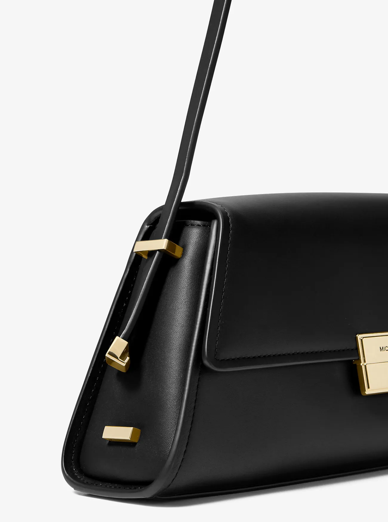 Michael Kors Schoudertas Ludlow van leer, middelgroot ZWART Best