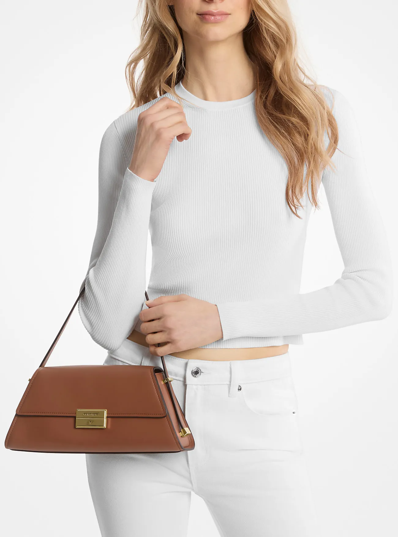 Michael Kors Schoudertas Ludlow van leer, middelgroot LUGGAGE Online