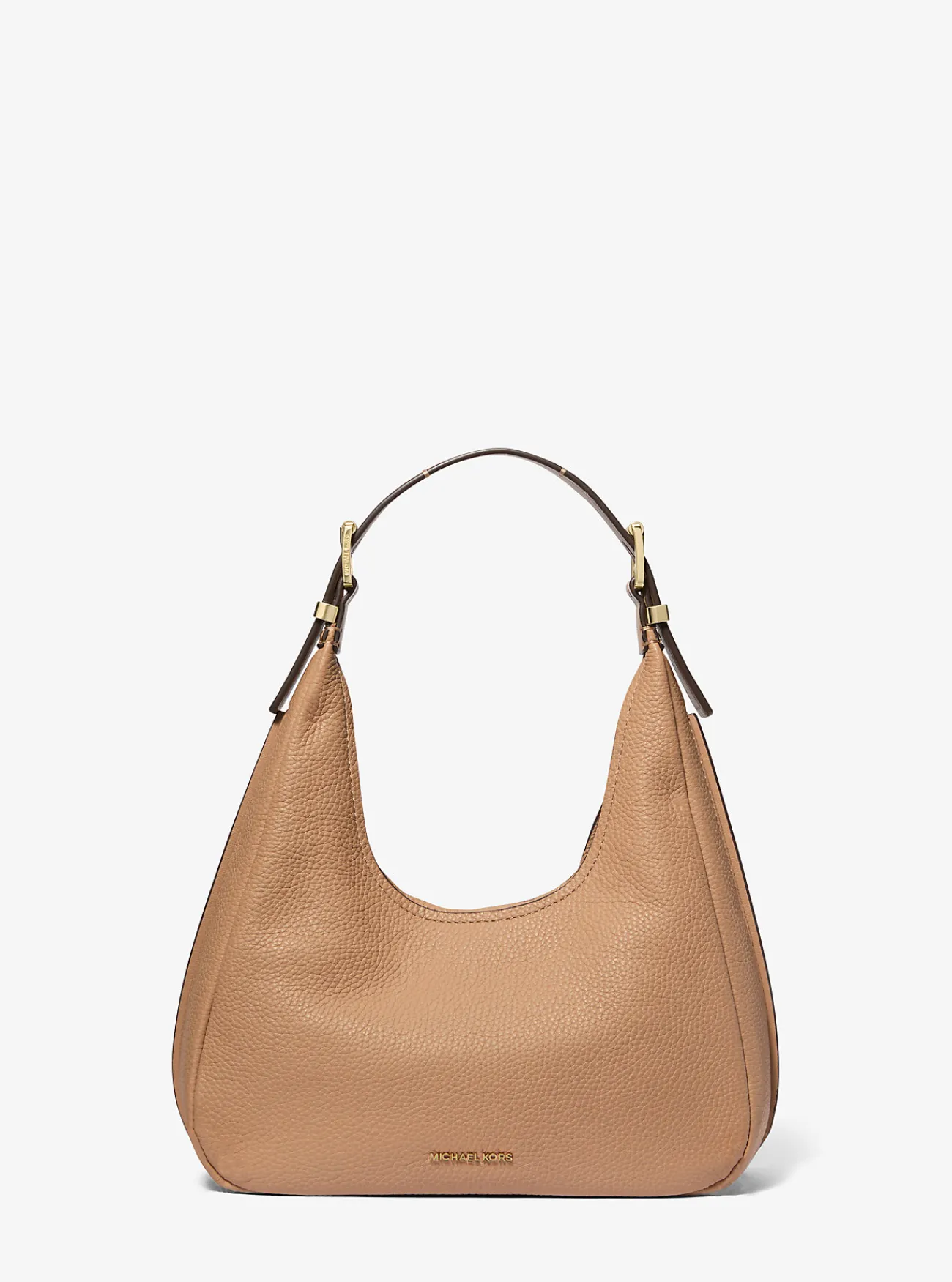 Michael Kors Schoudertas Nolita van getrommeld leer, klein hobomodel CAMEL Discount
