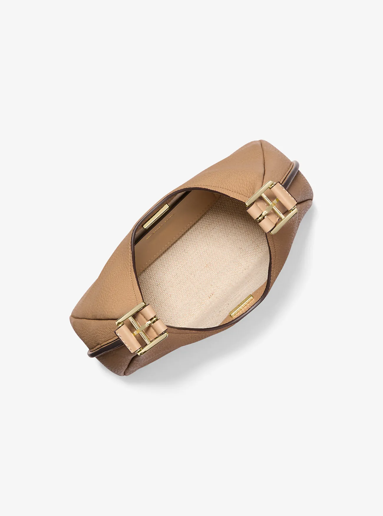 Michael Kors Schoudertas Nolita van getrommeld leer, klein hobomodel CAMEL Discount