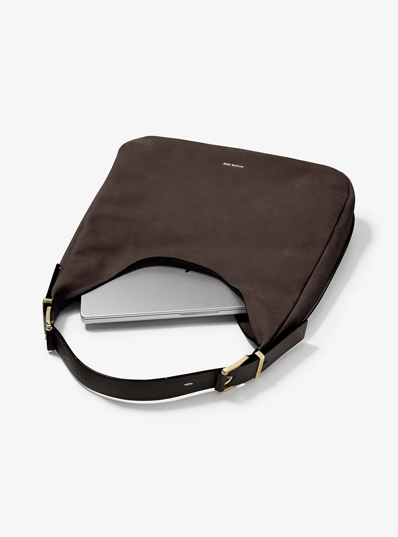 Michael Kors Schoudertas Nolita van nubuck, groot hobomodel CHOCOLADE Online