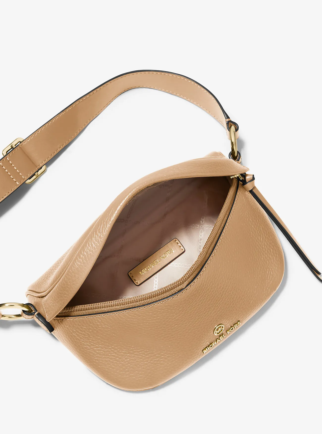 Michael Kors Schoudertas Slater van getrommeld leer, extra klein Fashion