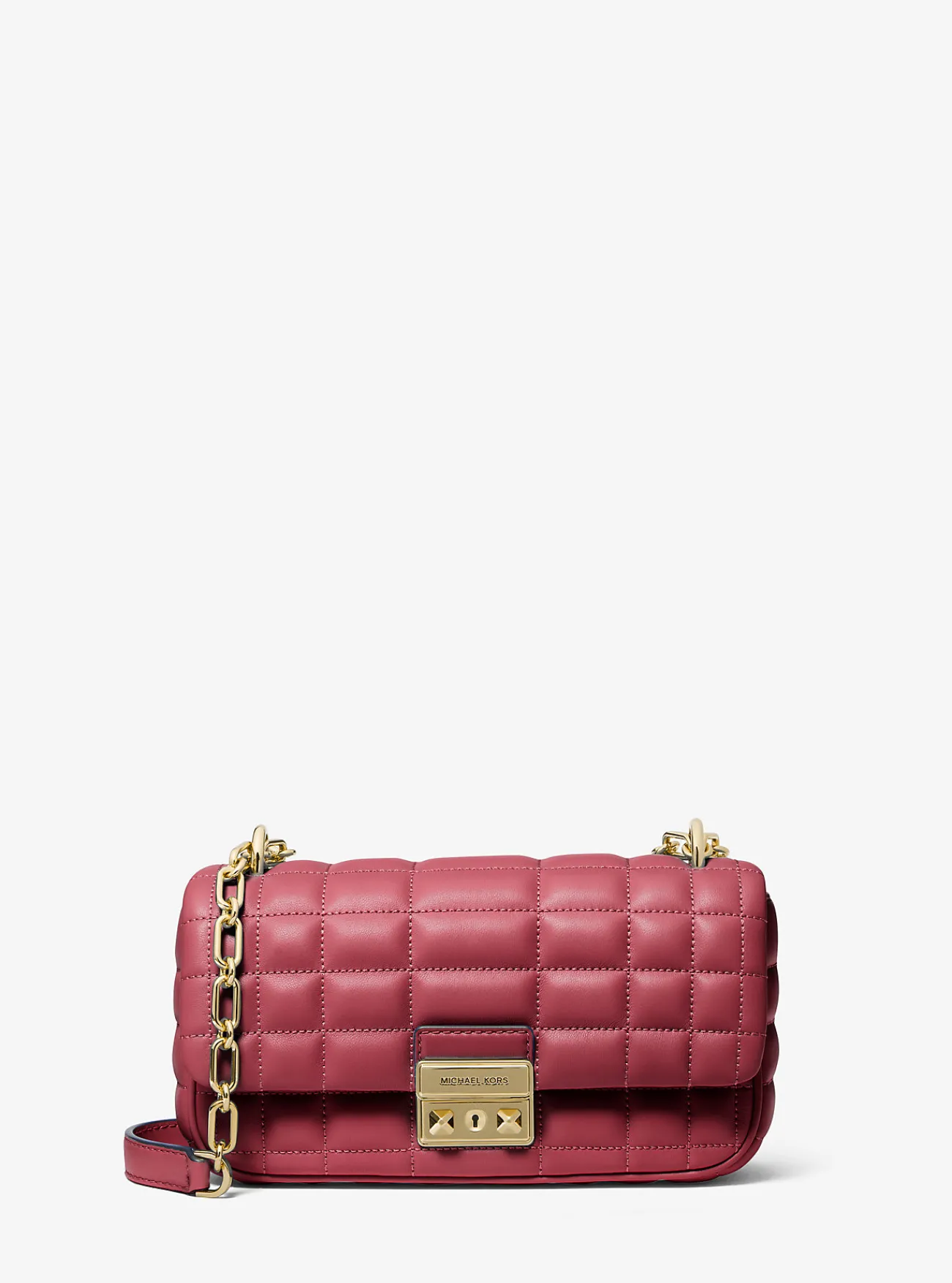 Michael Kors Schoudertas Tribeca van doorgestikt leer, klein Outlet