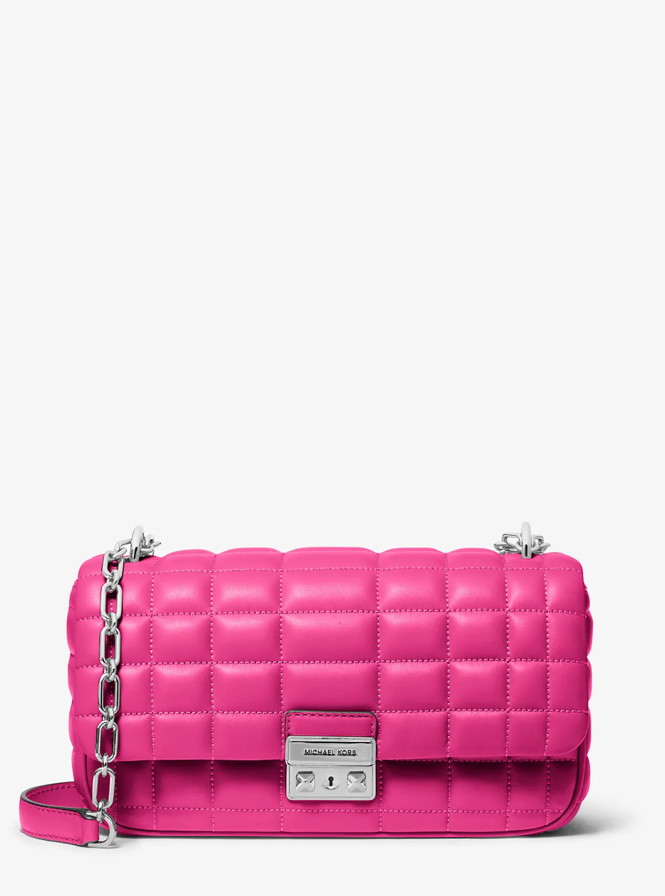 Michael Kors Schoudertas Tribeca van doorgestikt leer, groot WILDEBES Online