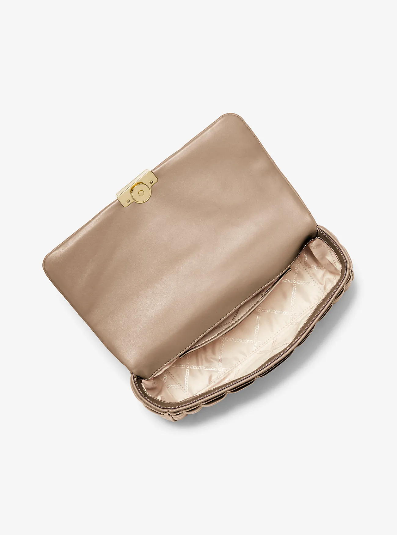 Michael Kors Schoudertas Tribeca van doorgestikt leer, groot BERK New