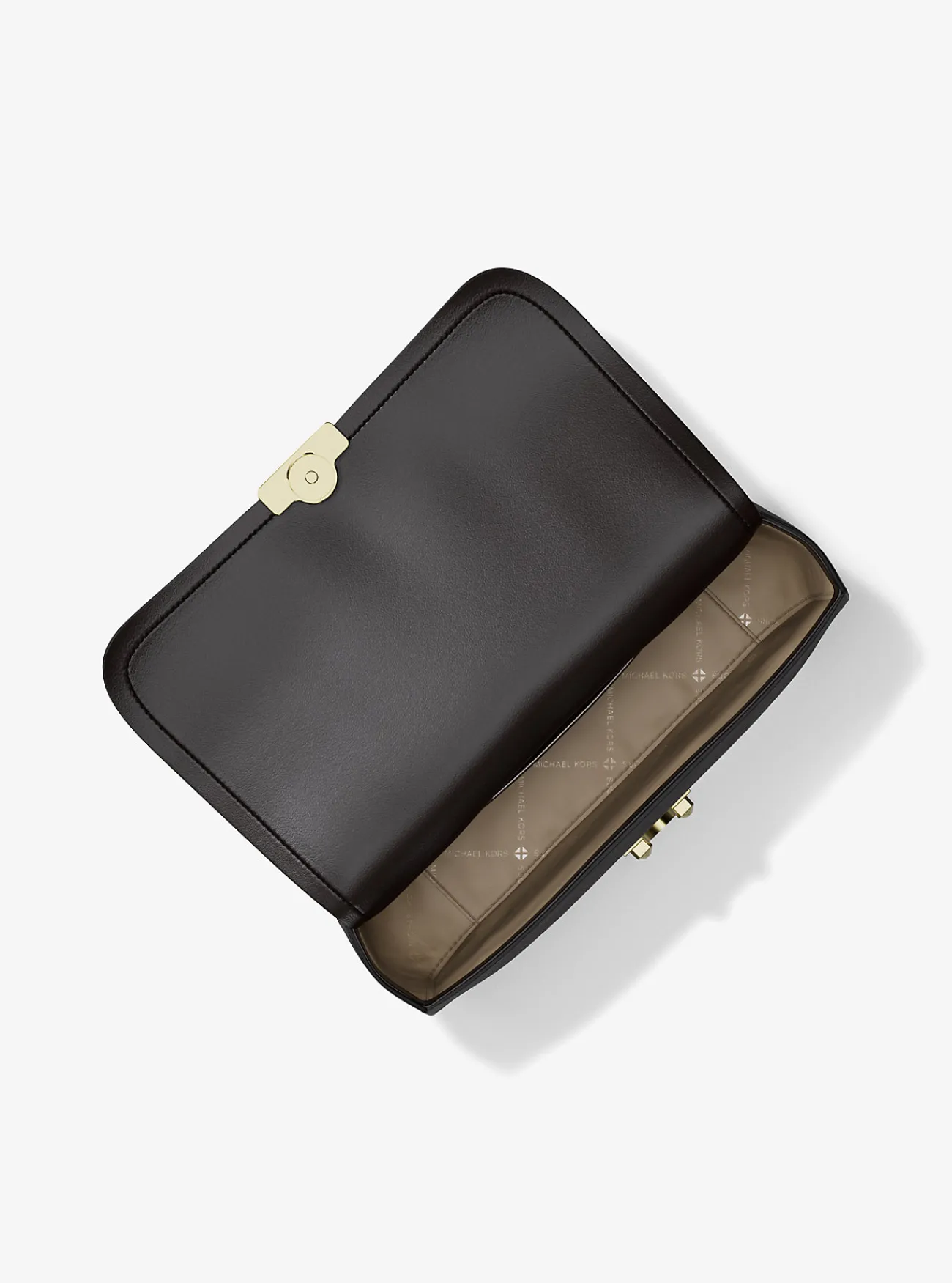 Michael Kors Schoudertas Tribeca van nubuckleer, groot CHOCOLADE Clearance