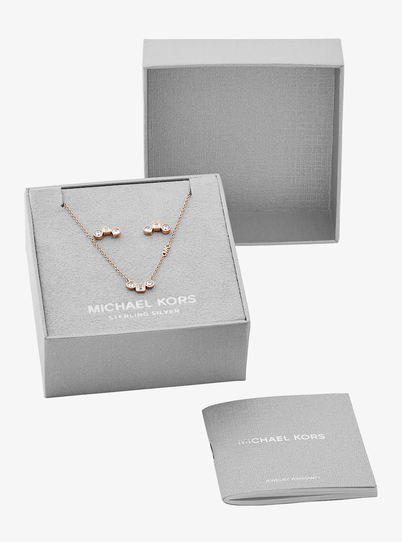 Michael Kors Set van halsketting en oorknopjes met plating met edelmetaal en zirkonia ROSÉGOUD Hot