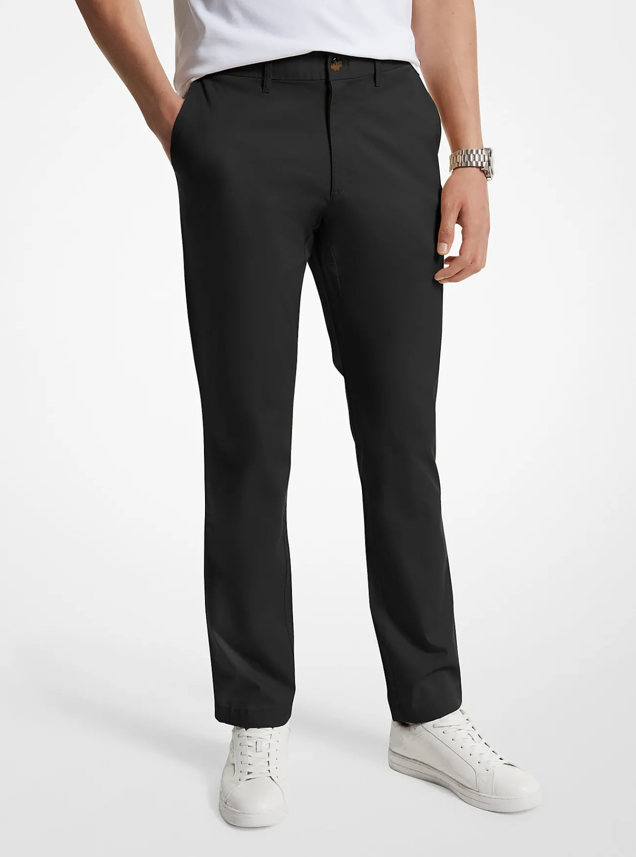 Michael Kors Slimfit chino van katoenmix ZWART Hot