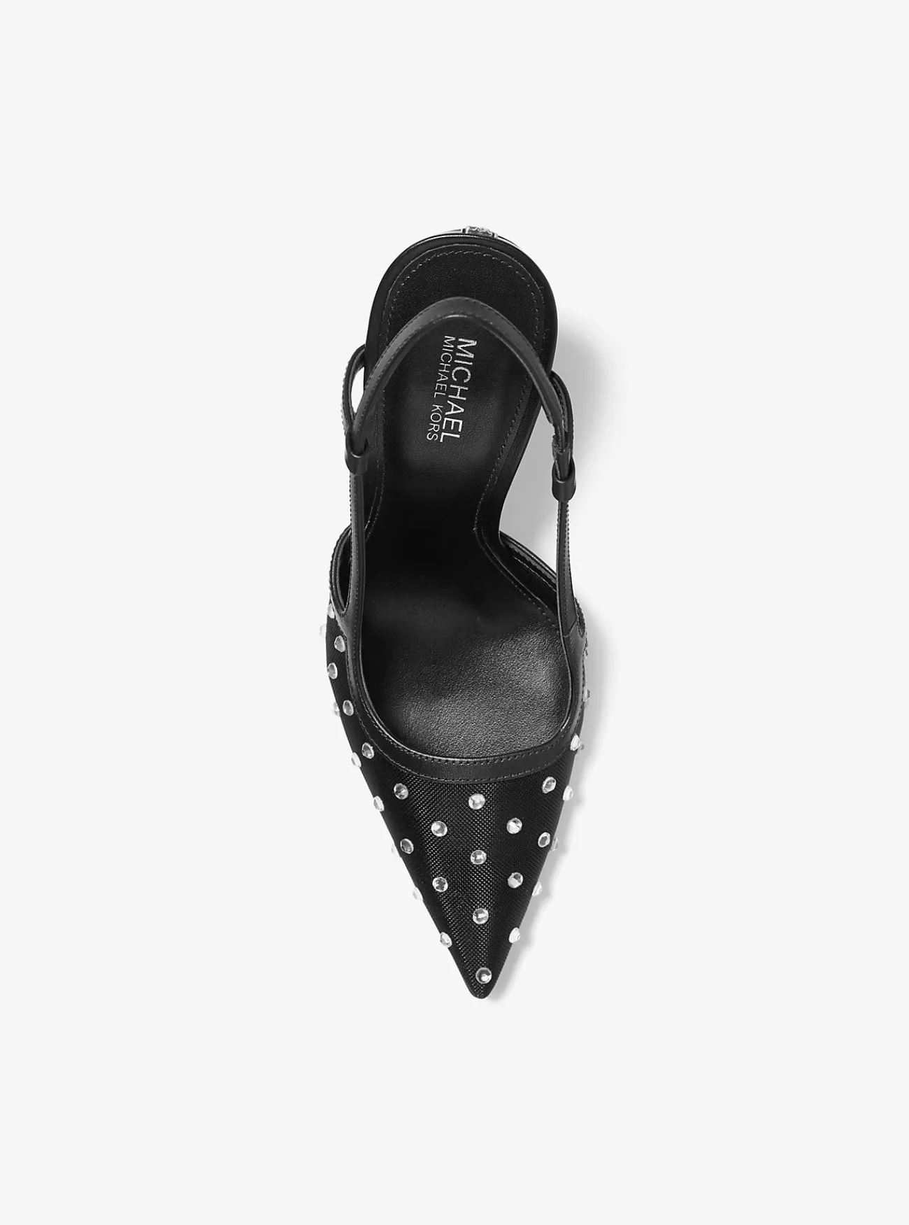 Michael Kors Slingbackpump Alora van mesh versierd met kristallen ZWART New