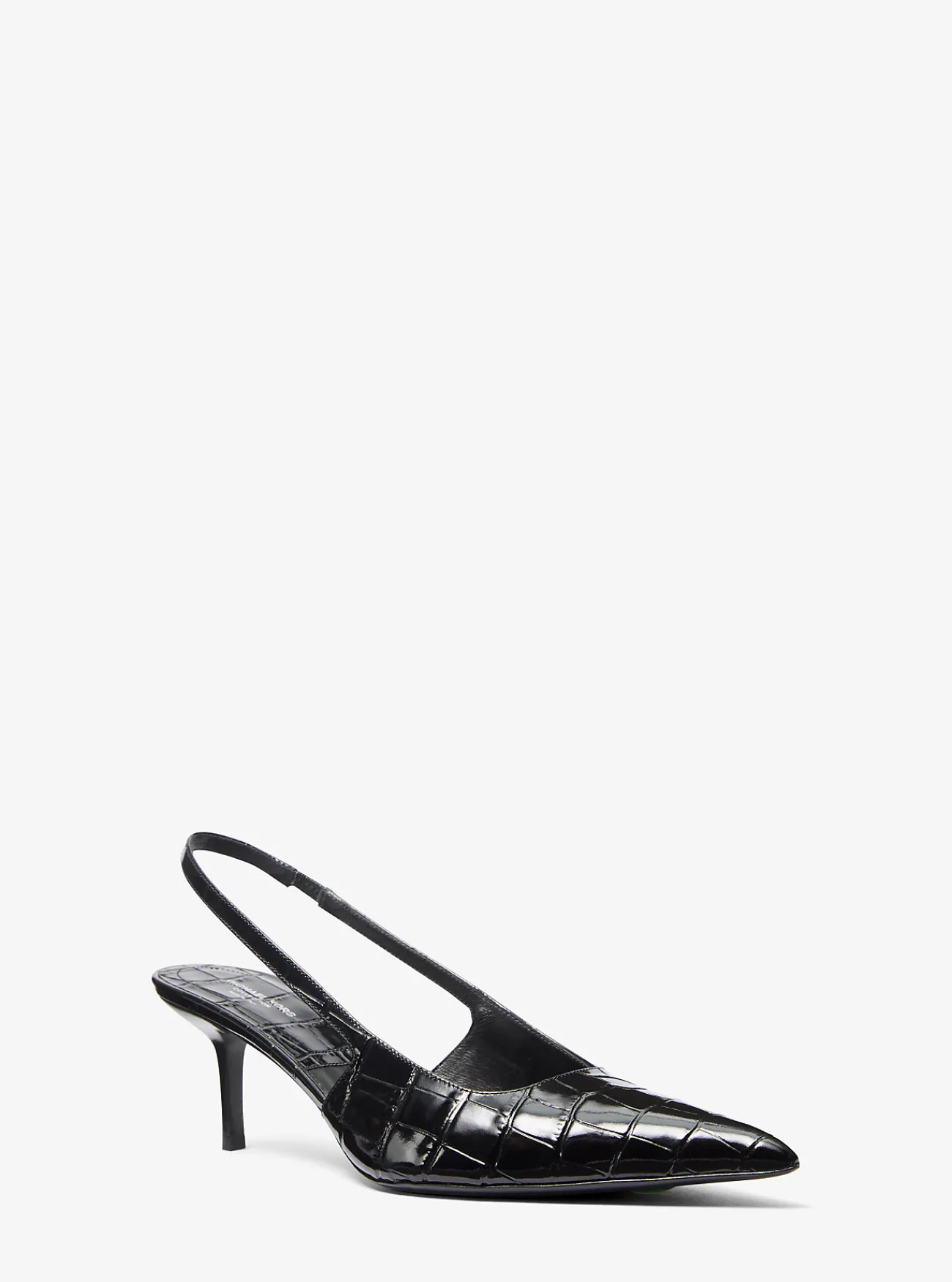 Michael Kors Slingbackpump Emma van leer met krokodillenprint in reli&euml;f ZWART Fashion