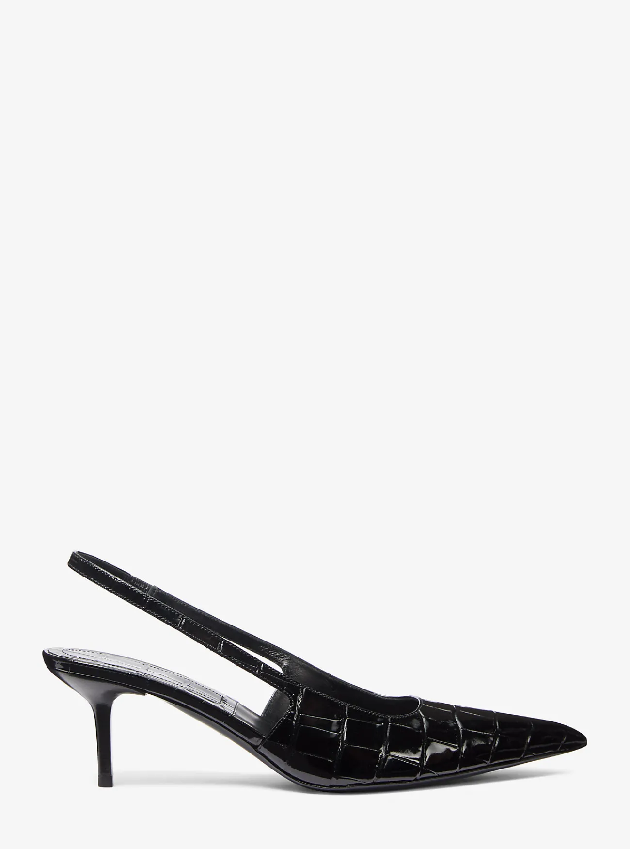 Michael Kors Slingbackpump Emma van leer met krokodillenprint in reli&euml;f ZWART Fashion