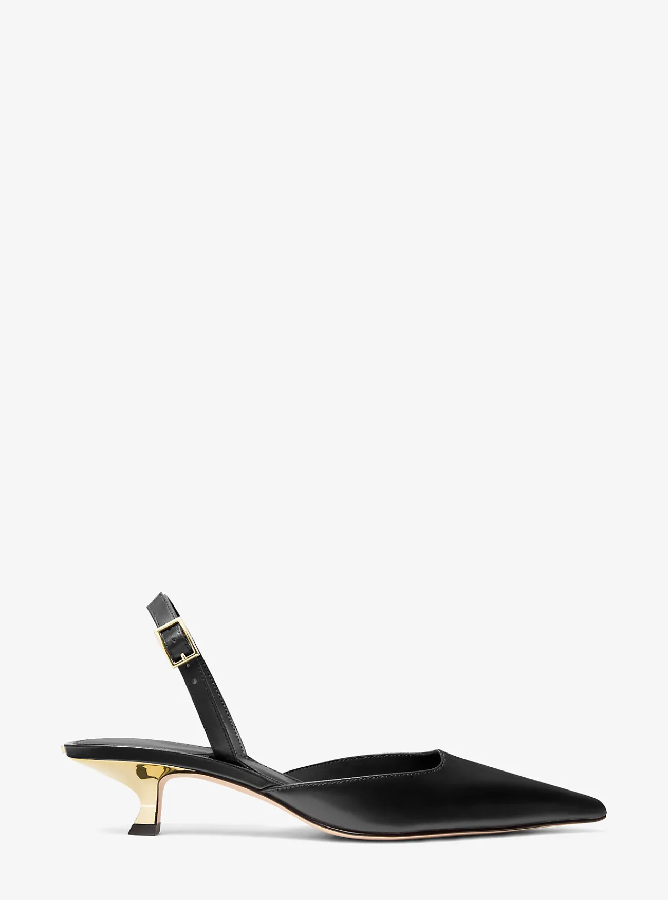 Michael Kors Slingbackpump Luna van leer met hakje ZWART New