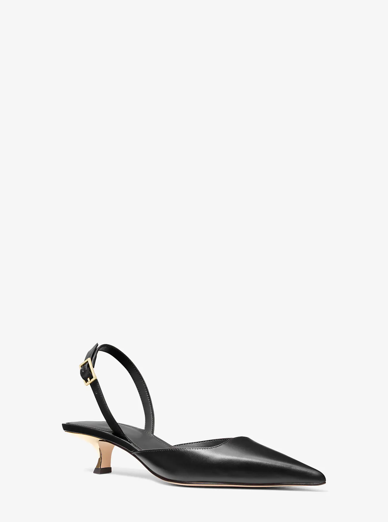 Michael Kors Slingbackpump Luna van leer met hakje ZWART New