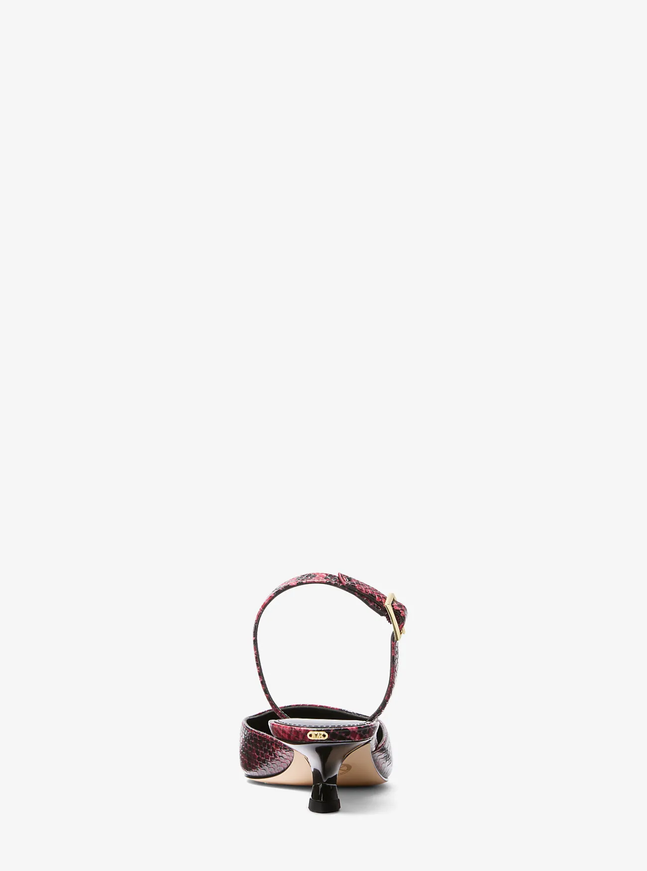 Michael Kors Slingbackpump Luna van leer met slangenprint in reli&euml;f met hakje DIEPROOD Fashion