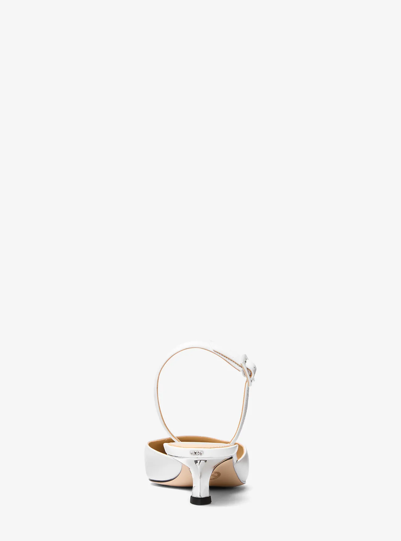 Michael Kors Slingbackpump Luna van leer met hakje OPTISCHWIT Online