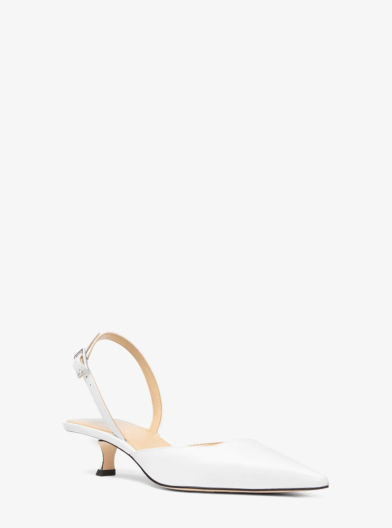 Michael Kors Slingbackpump Luna van leer met hakje OPTISCHWIT Online