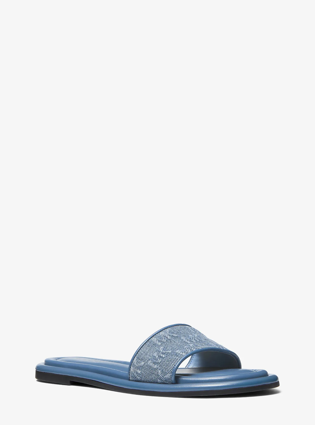 Michael Kors Slipper Dana van denim met logo in reli&euml;f UNIONMETWASSING Fashion