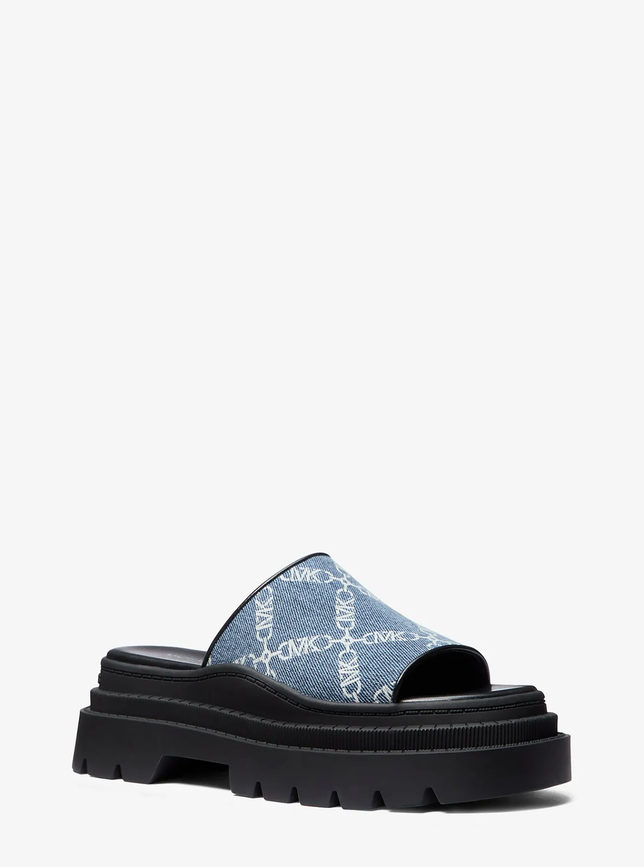 Michael Kors Slipper Kendra van denim jacquard met ruitvormige Empire-print UNIONMETWASSING Online