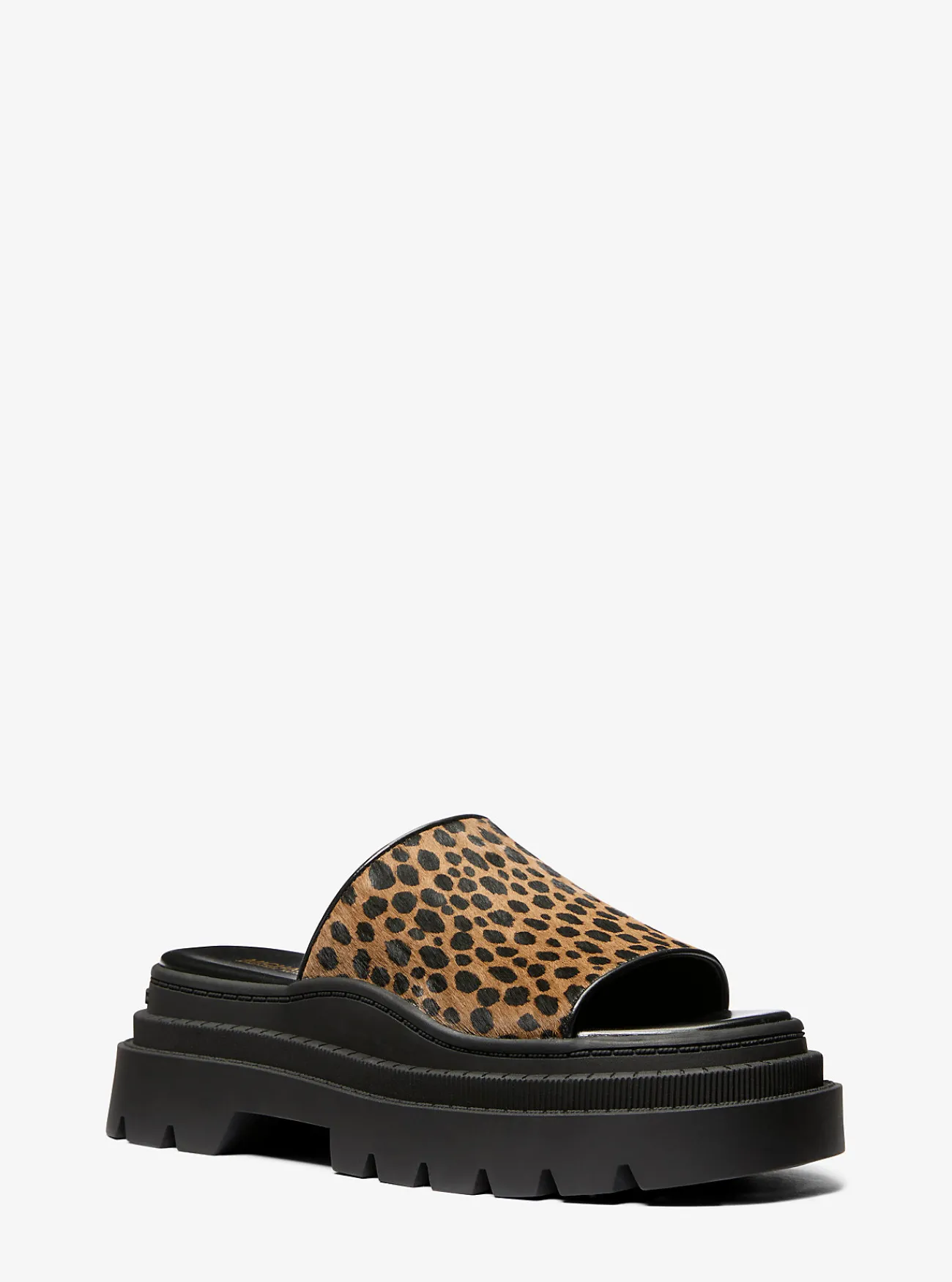 Michael Kors Slipper Kendra van kalfshaar met cheetaprint en plateauzool HUSKMULTI Hot