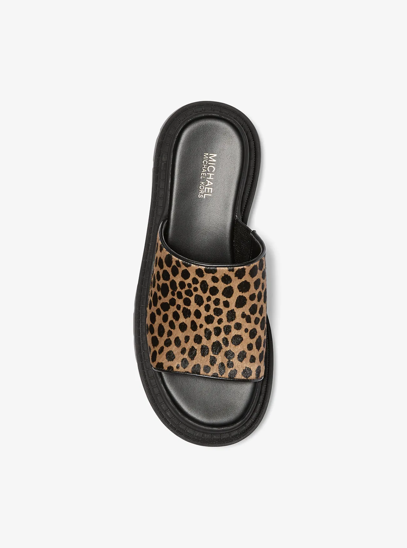 Michael Kors Slipper Kendra van kalfshaar met cheetaprint en plateauzool HUSKMULTI Hot