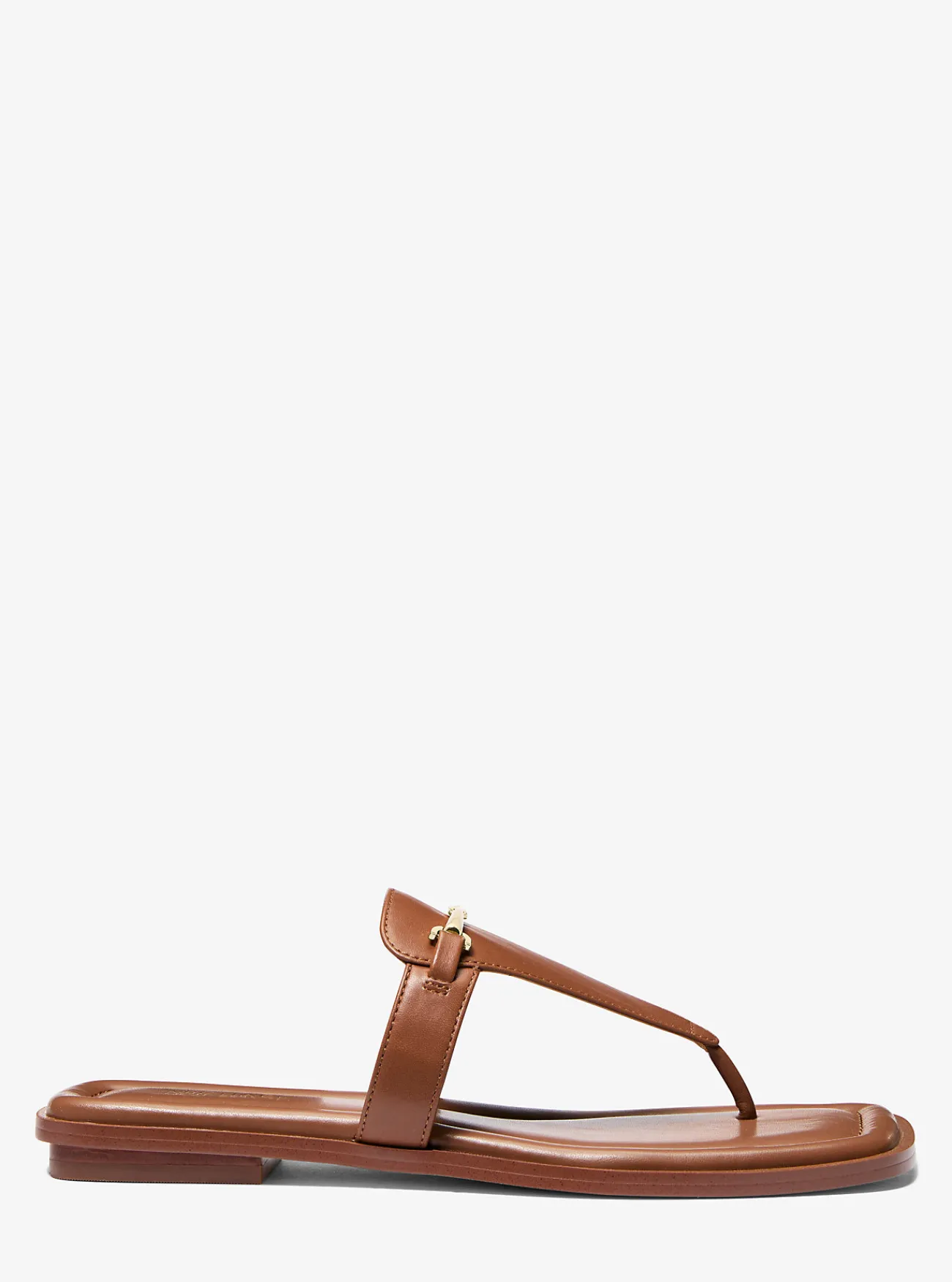 Michael Kors Slipper Lena van leer met T-bandje LUGGAGE Best