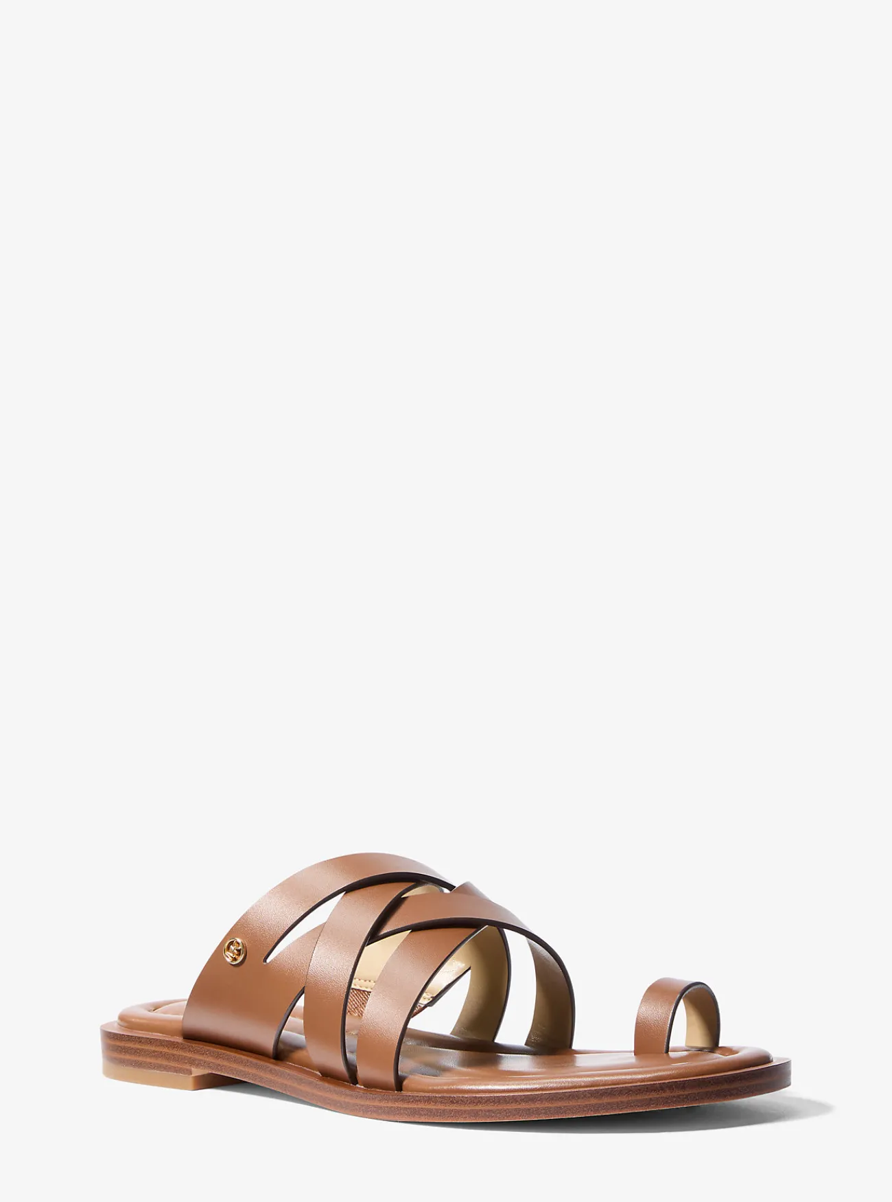 Michael Kors Slipper Nora van leer LUGGAGE Outlet