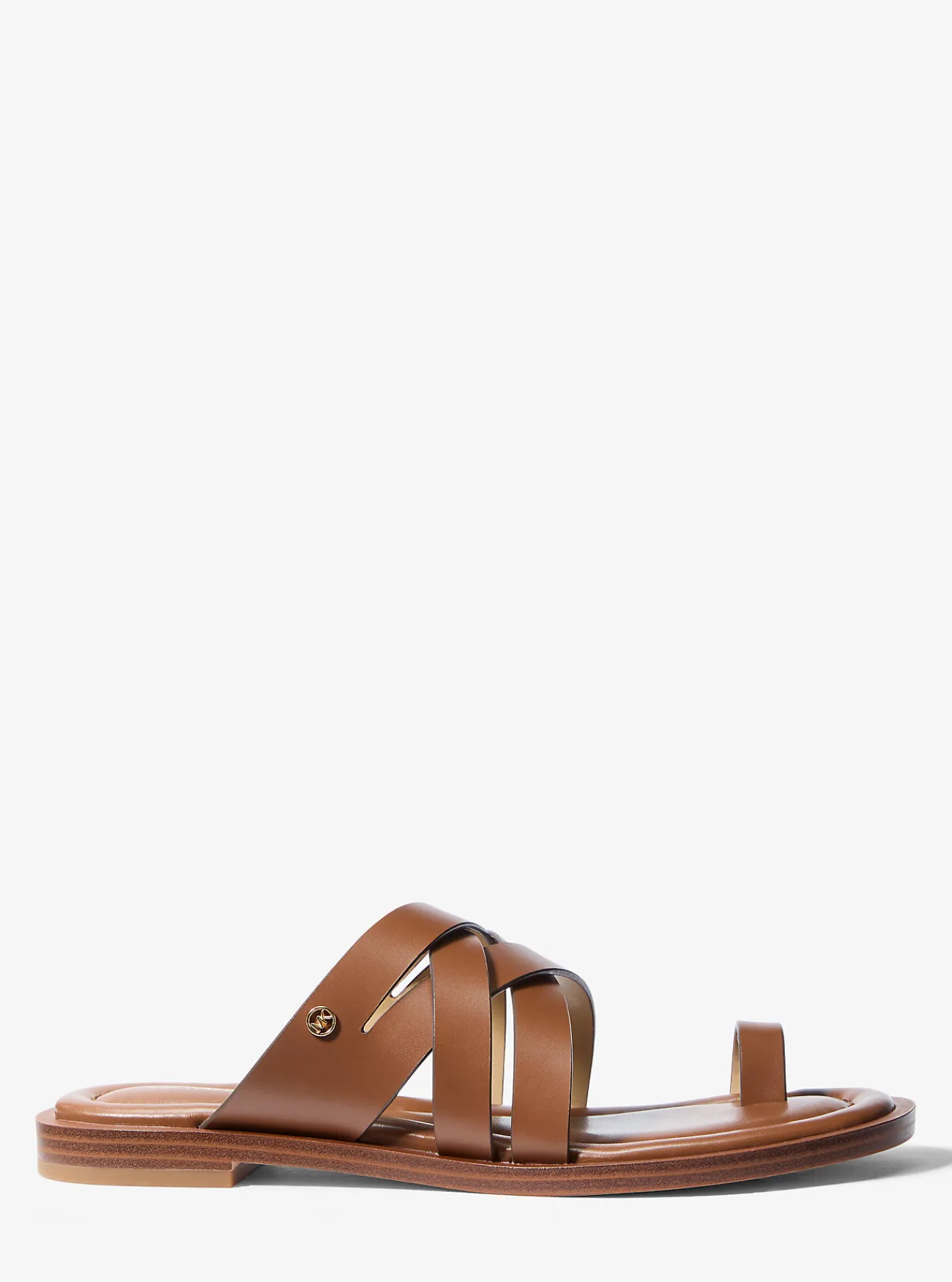 Michael Kors Slipper Nora van leer LUGGAGE Outlet