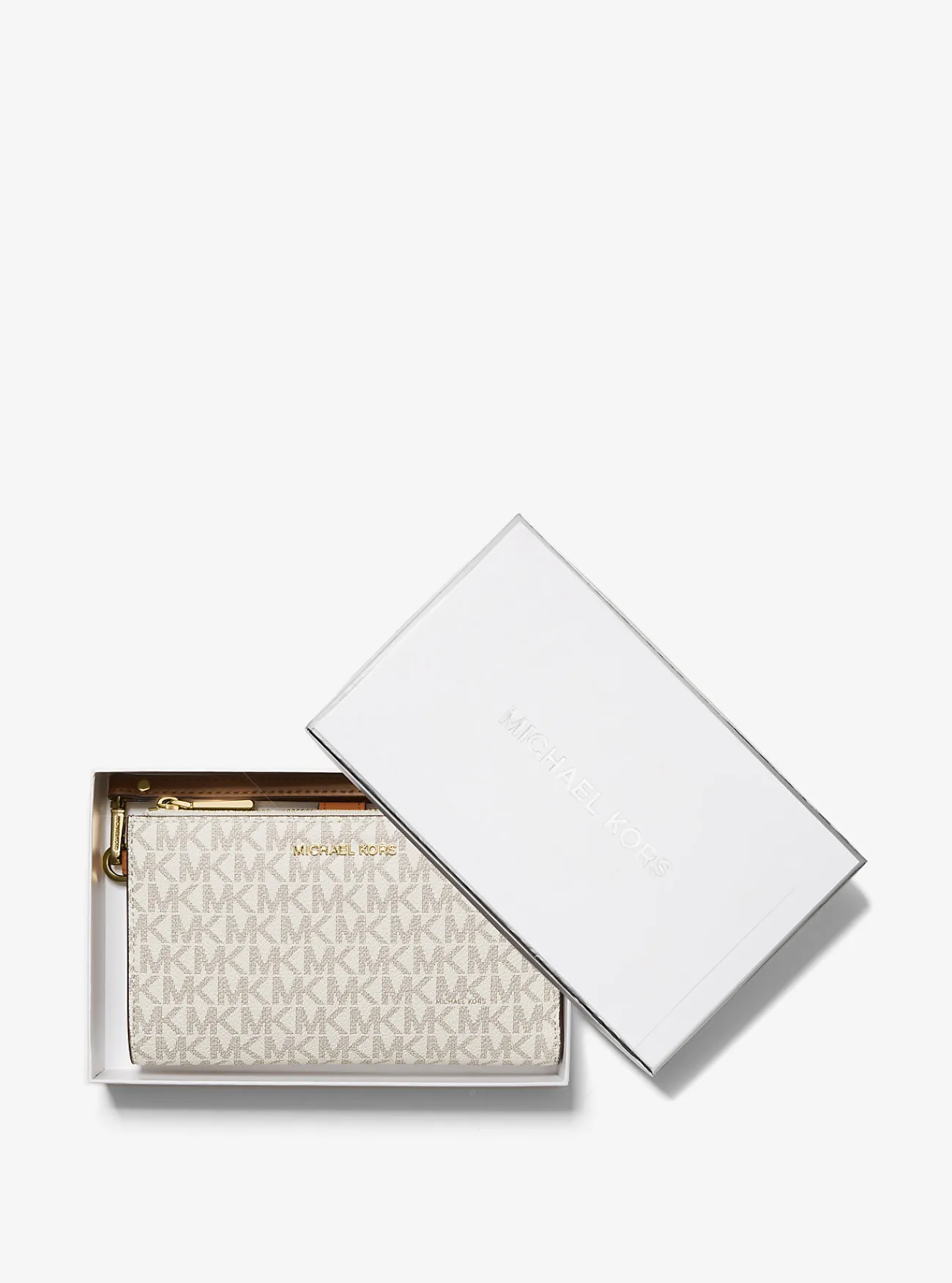 Michael Kors Smartphoneportefeuille Adele van leer met logo VANILLE Online