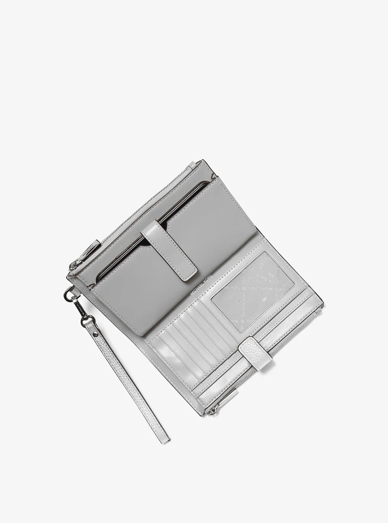 Michael Kors Smartphoneportefeuille Adele van metallic leer ZILVER Discount