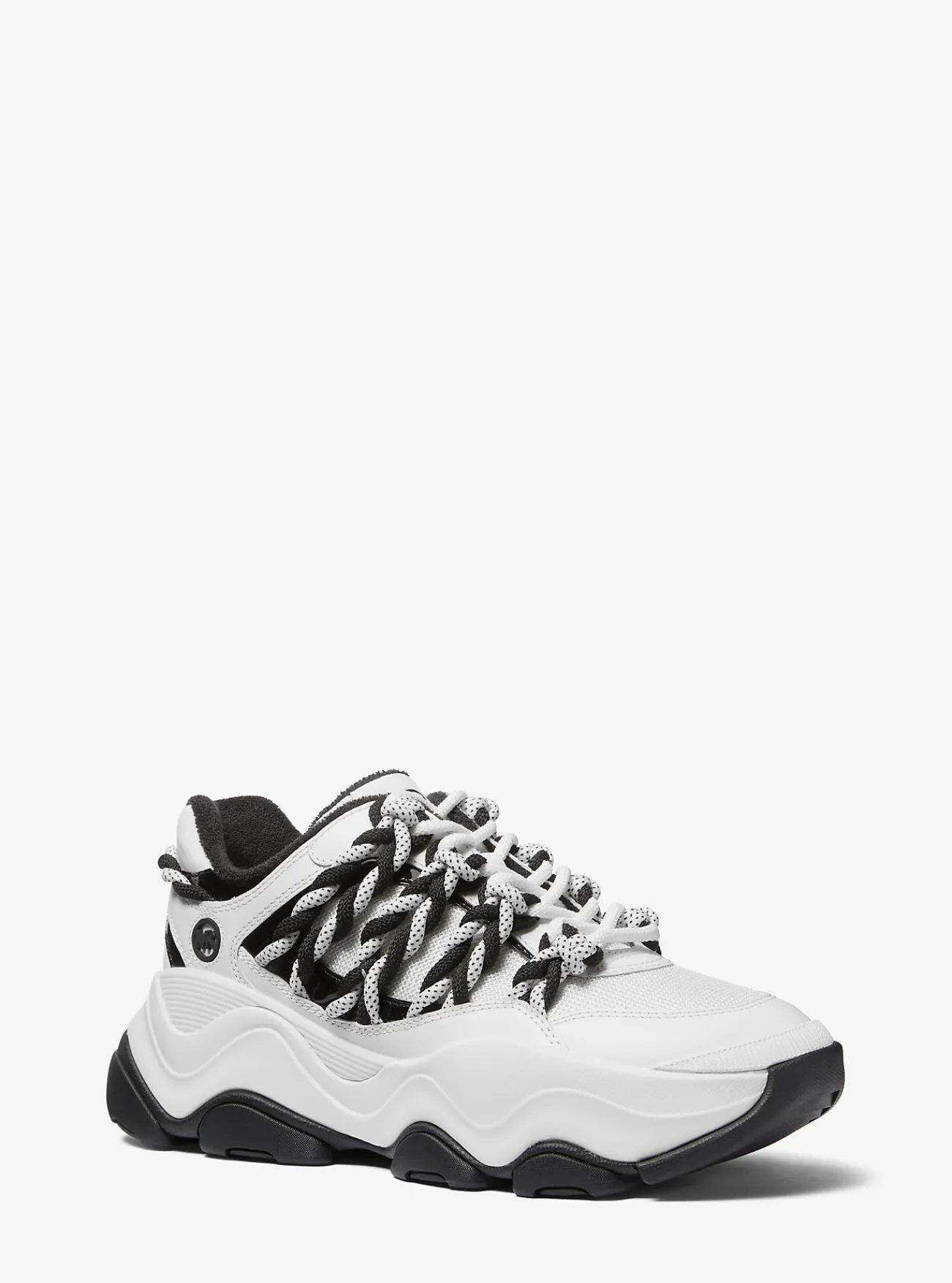 Michael Kors Sneaker Atlas van leer en mesh met koord OPTISCHWIT New