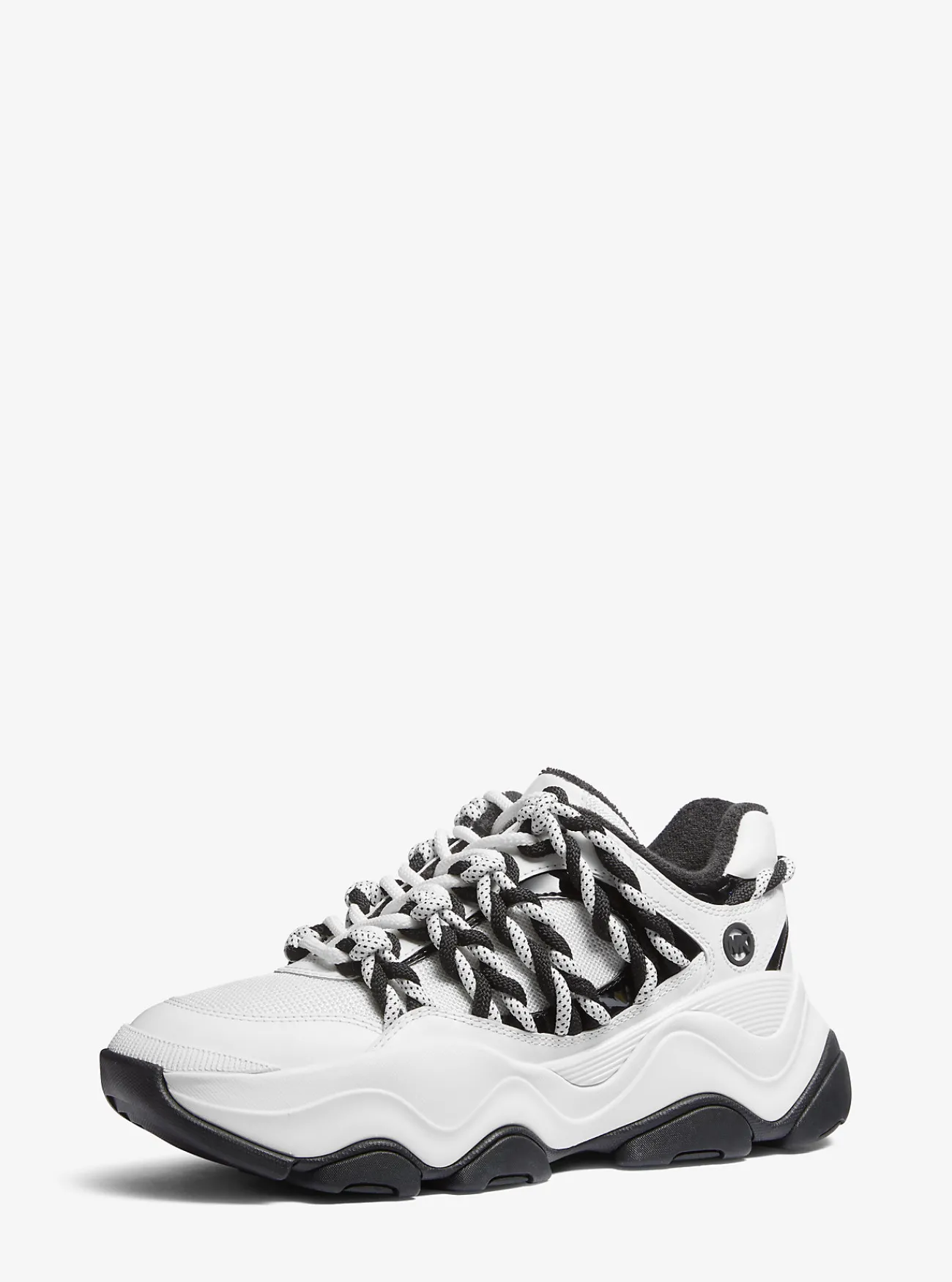 Michael Kors Sneaker Atlas van leer en mesh met koord OPTISCHWIT New