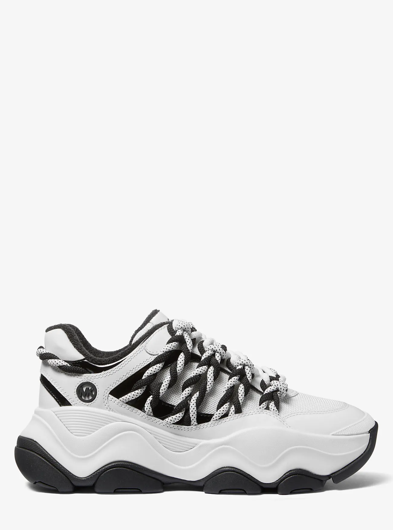 Michael Kors Sneaker Atlas van leer en mesh met koord OPTISCHWIT New