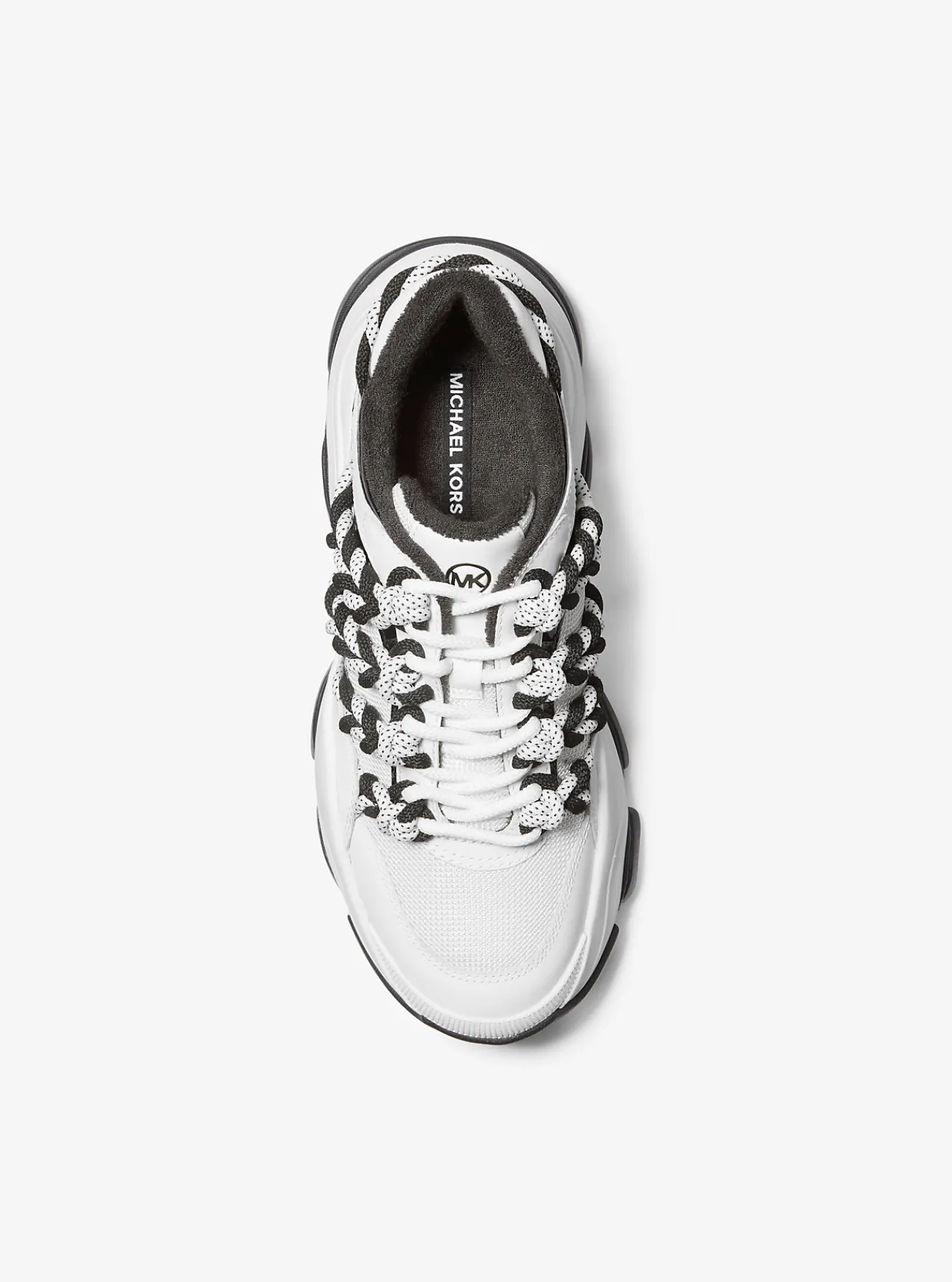 Michael Kors Sneaker Atlas van leer en mesh met koord OPTISCHWIT New