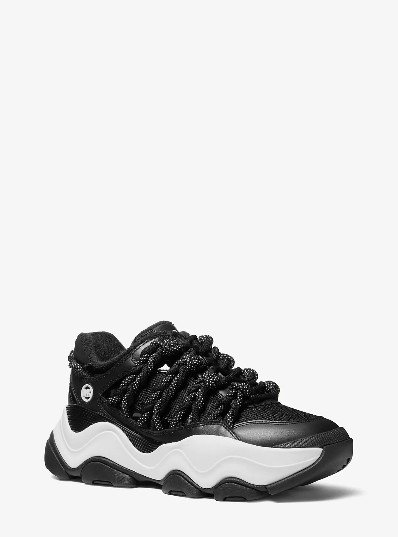 Michael Kors Sneaker Atlas van leer en mesh met koord ZWART Online