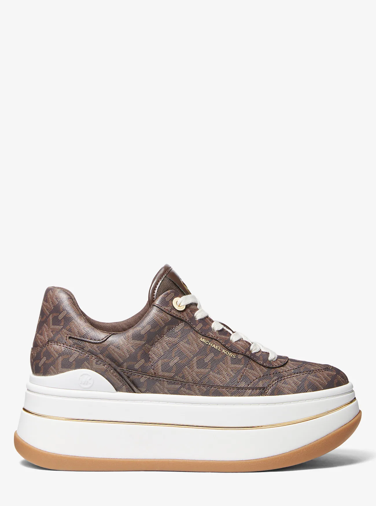 Michael Kors Sneaker Hayes met plateauzool en kenmerkend Empire-logo BRUIN Discount