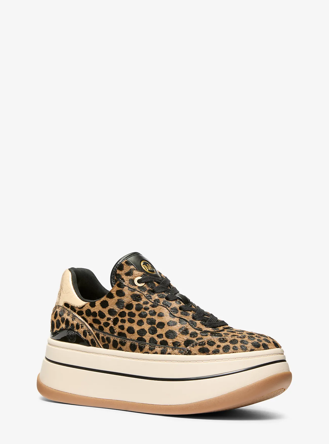 Michael Kors Sneaker Hayes van kalfshaar met cheetaprint en plateauzool HUSKMULTI Fashion