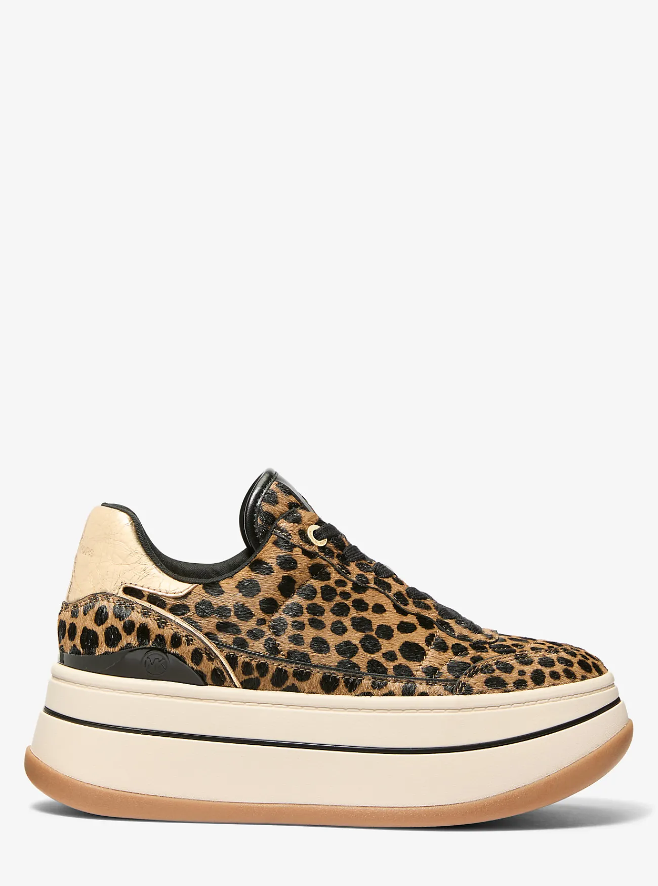 Michael Kors Sneaker Hayes van kalfshaar met cheetaprint en plateauzool HUSKMULTI Fashion