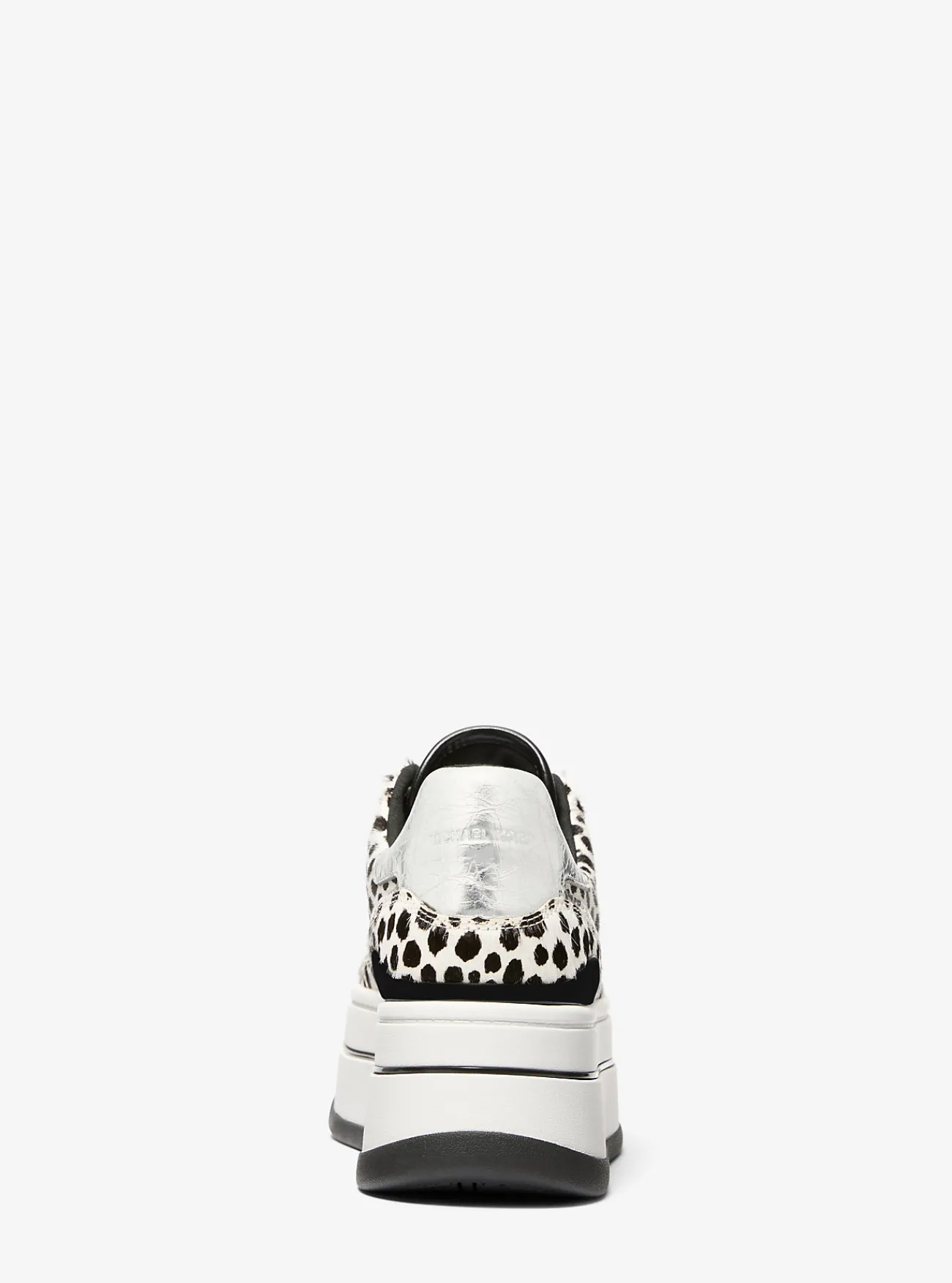 Michael Kors Sneaker Hayes van kalfshaar met cheetaprint en plateauzool ZWARTCOMBO Discount
