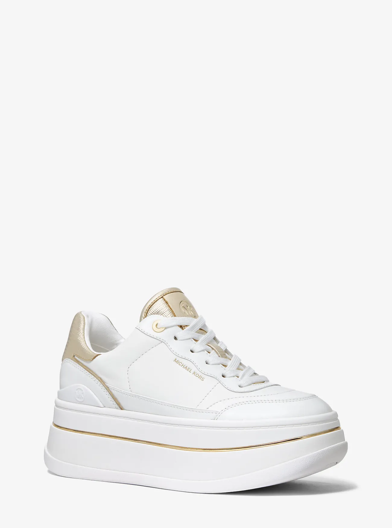 Michael Kors Sneaker Hayes van leer met plateauzool LICHTGOUD Fashion