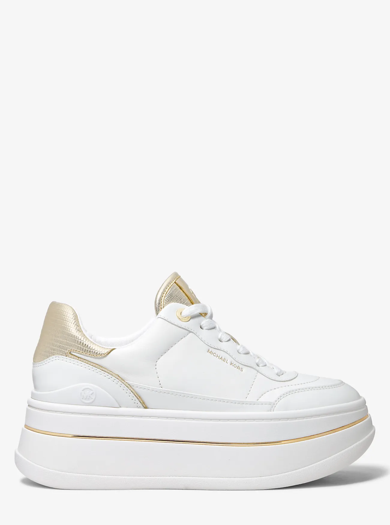 Michael Kors Sneaker Hayes van leer met plateauzool LICHTGOUD Fashion