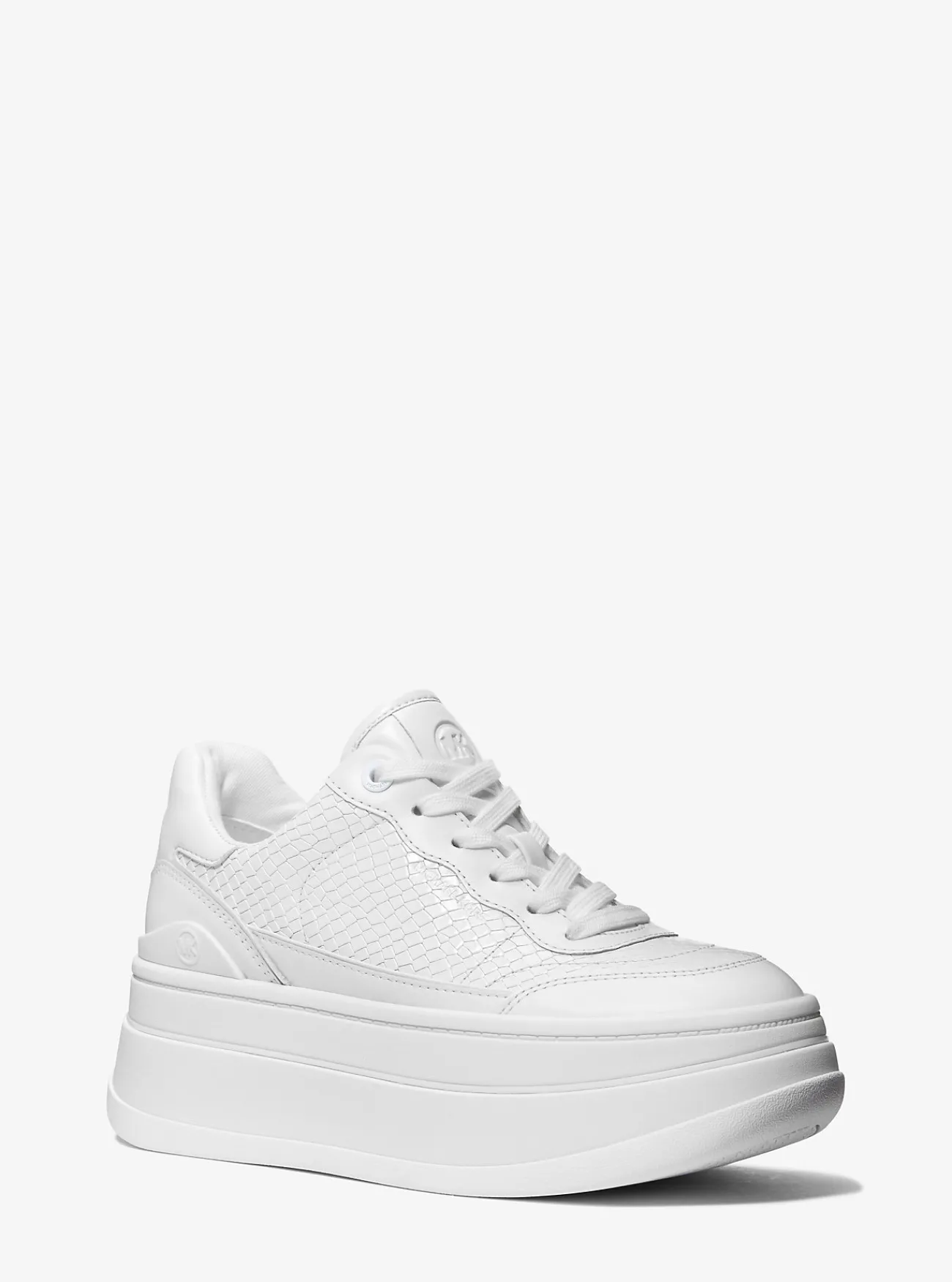 Michael Kors Sneaker Hayes van leer met slangenprint in reli&euml;f met plateauzool OPTISCHWIT Best