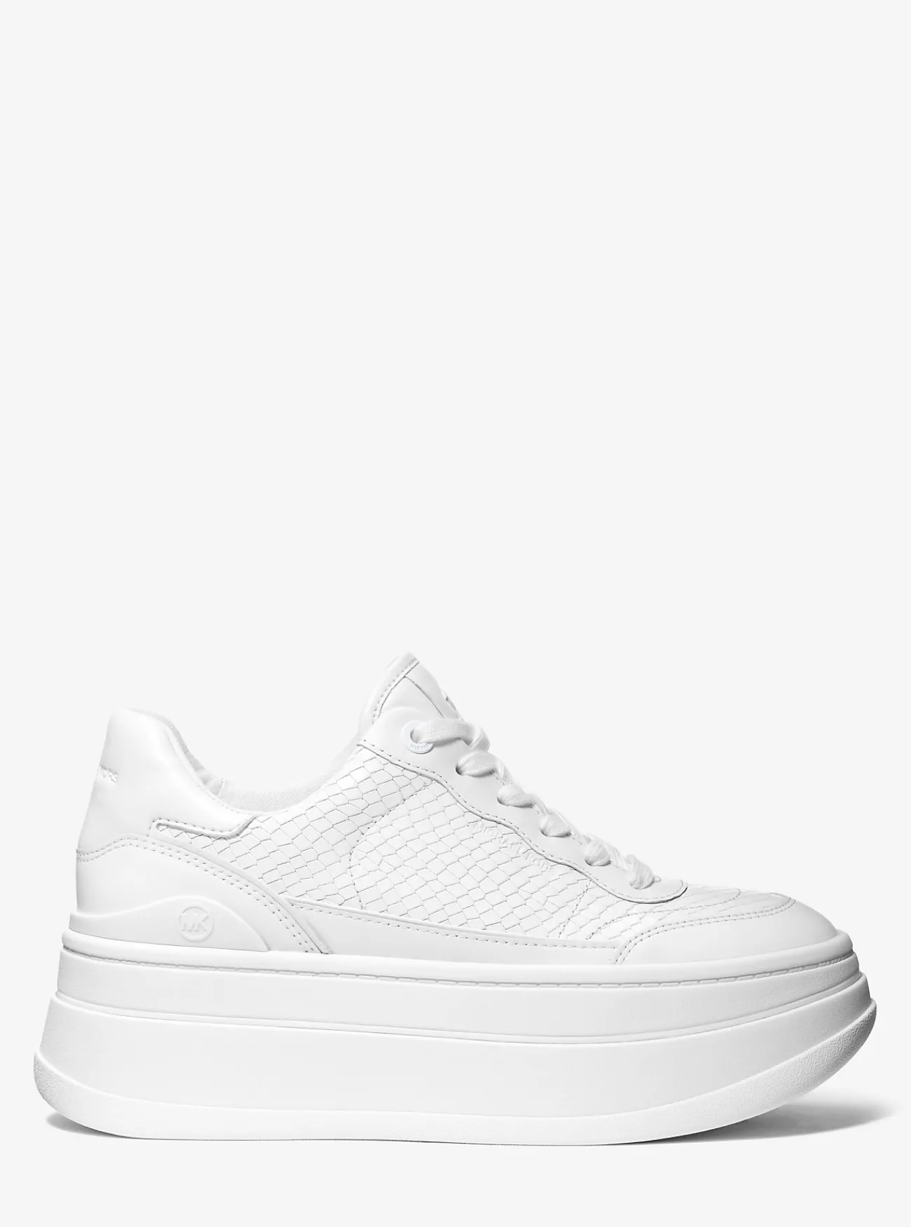Michael Kors Sneaker Hayes van leer met slangenprint in reli&euml;f met plateauzool OPTISCHWIT Best