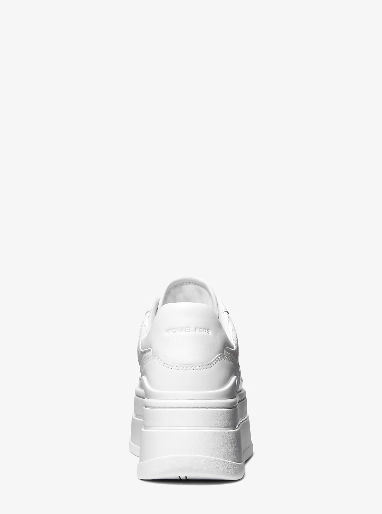 Michael Kors Sneaker Hayes van leer met slangenprint in reliëf met plateauzool OPTISCHWIT Best