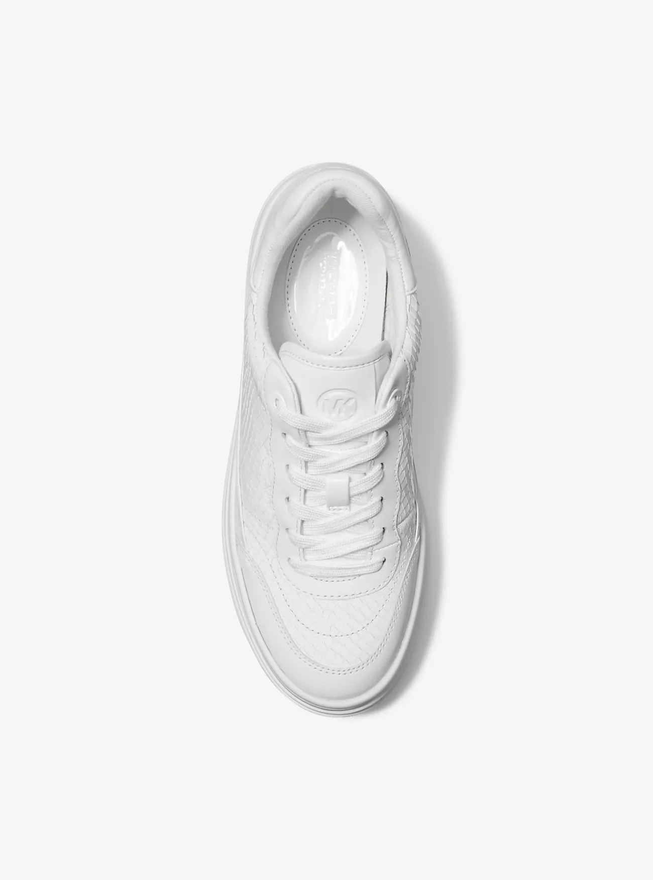 Michael Kors Sneaker Hayes van leer met slangenprint in reliëf met plateauzool OPTISCHWIT Best
