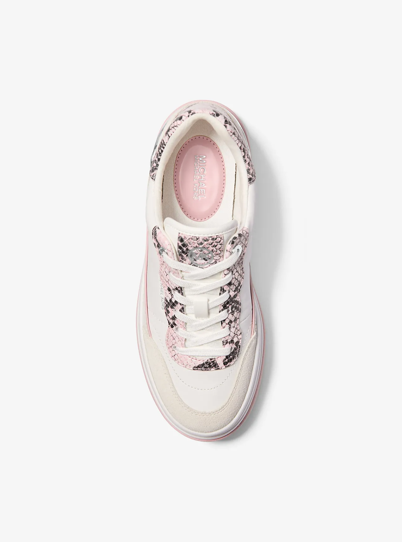 Michael Kors Sneaker Hayes van leer met plateauzool ZACHTROZE New