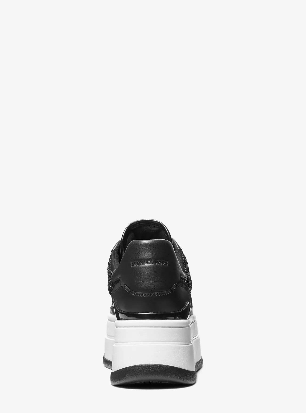 Michael Kors Sneaker Hayes van leer met versiering ZWART Outlet