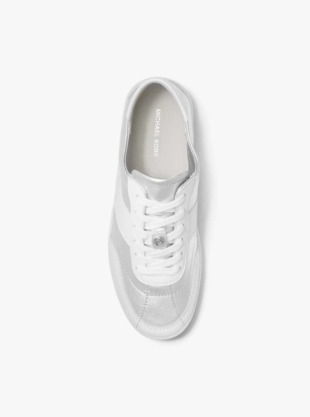 Michael Kors Sneaker Kaycee van metallic leer ZILVER New