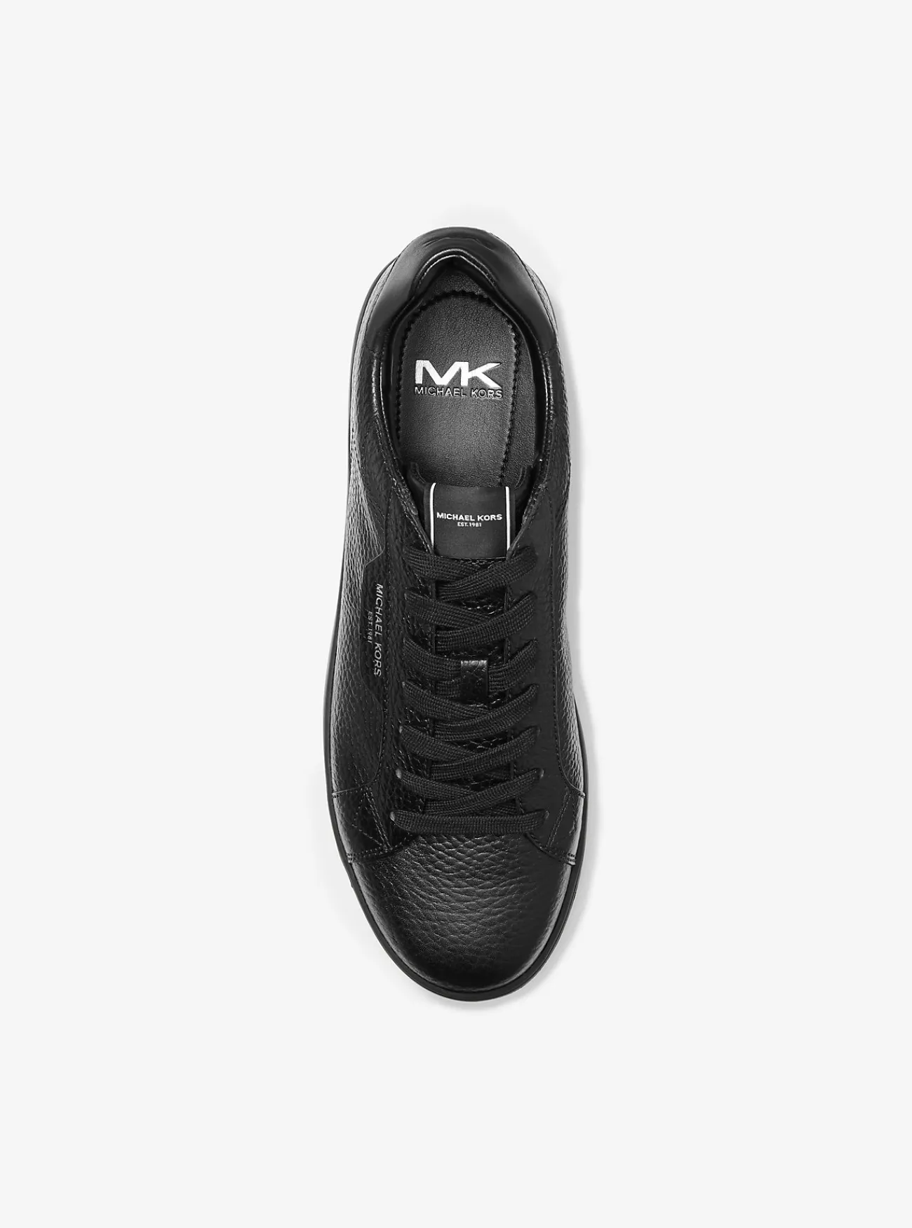 Michael Kors Sneaker Keating van getrommeld leer ZWART Clearance