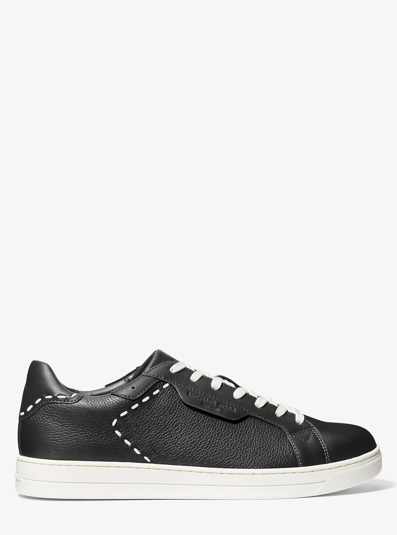 Michael Kors Sneaker Keating van handgestikt leer ZWART Sale