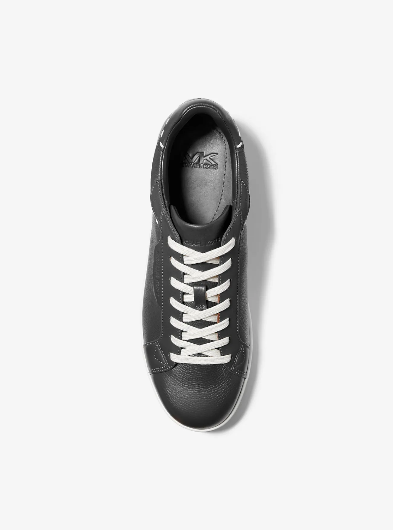 Michael Kors Sneaker Keating van handgestikt leer ZWART Sale